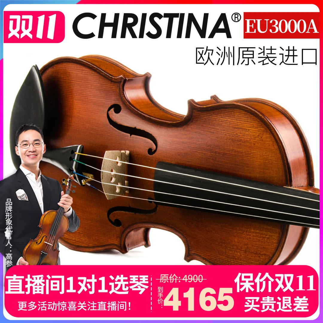 克莉丝蒂娜欧洲原装进口EU3000A小提琴专业演奏成人儿童小提琴