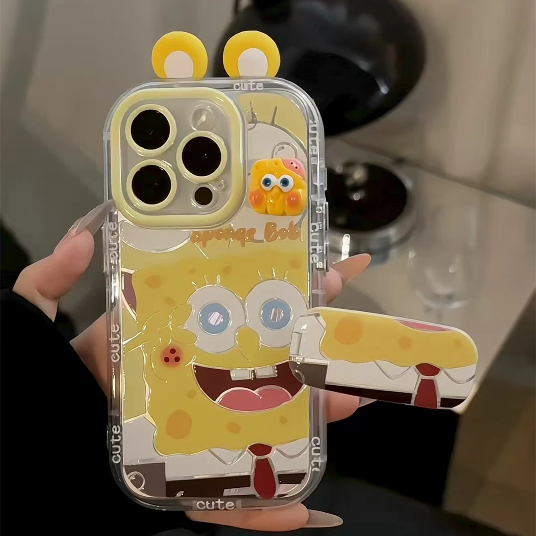 羽纱奶油海绵宝宝派大星手机壳适用苹果16华为p70oppo小米15vivo