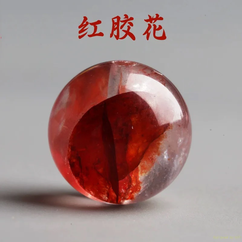 天然红胶花圆珠散珠红色幽灵隔珠DIY多宝手串串珠手编配件女