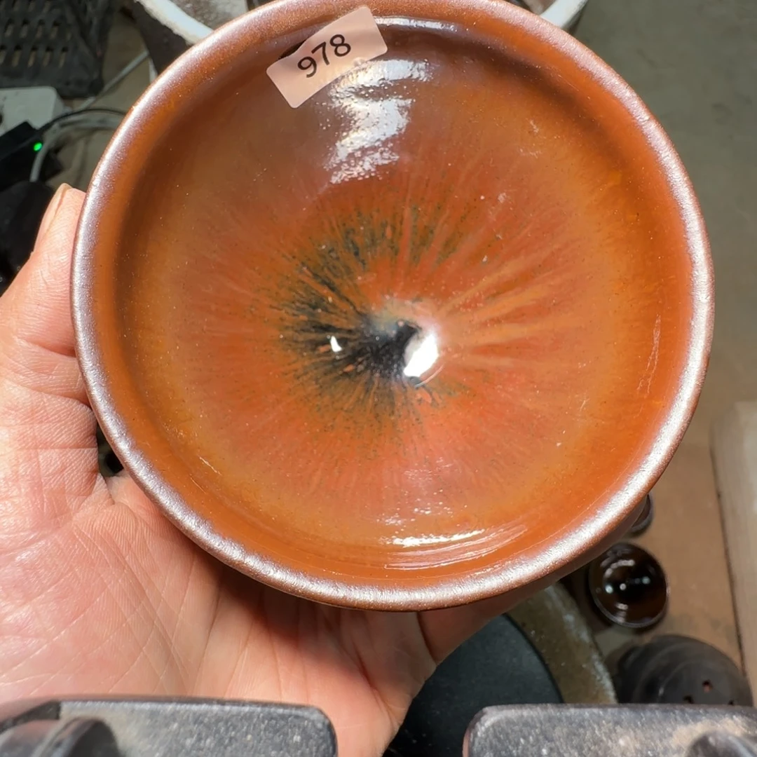 单***点柴烧建盏茶盏茶杯978