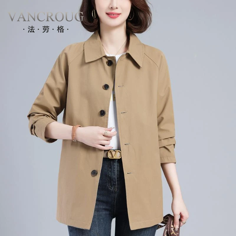 法劳格2025新款妈妈春秋装贵夫人品牌风衣外套中老年阔太太洋气