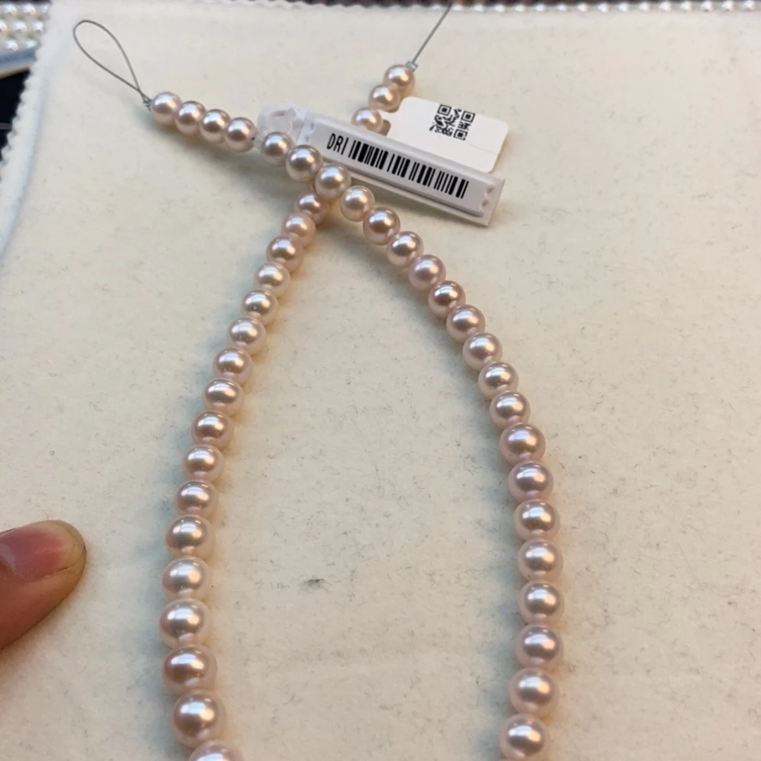 淡水珍珠4.5/5小灯泡正圆几乎无暇银S925镶嵌仙女粉色