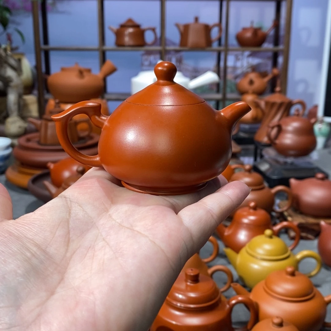 紫砂茶壶荣记池松荣老师朱泥文旦壶80c