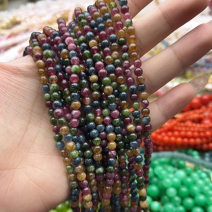 玛瑙/玉髓珠宝半成品未镶嵌一条4.5mm左右碧玺￼