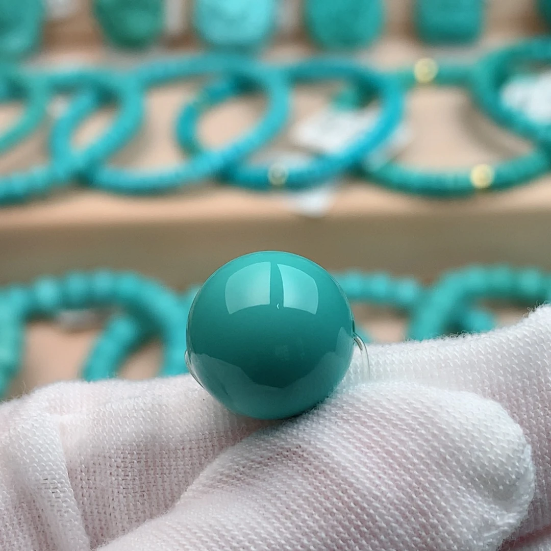 未镶嵌绿松石珠宝奇石12.8mm