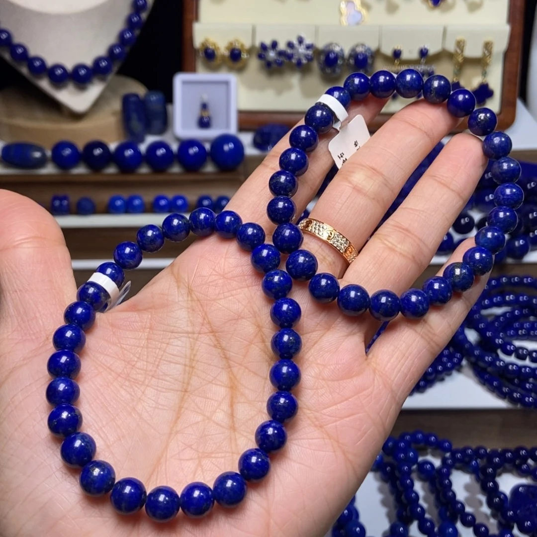 青金石未镶嵌单圈手串7mm+ 多样性