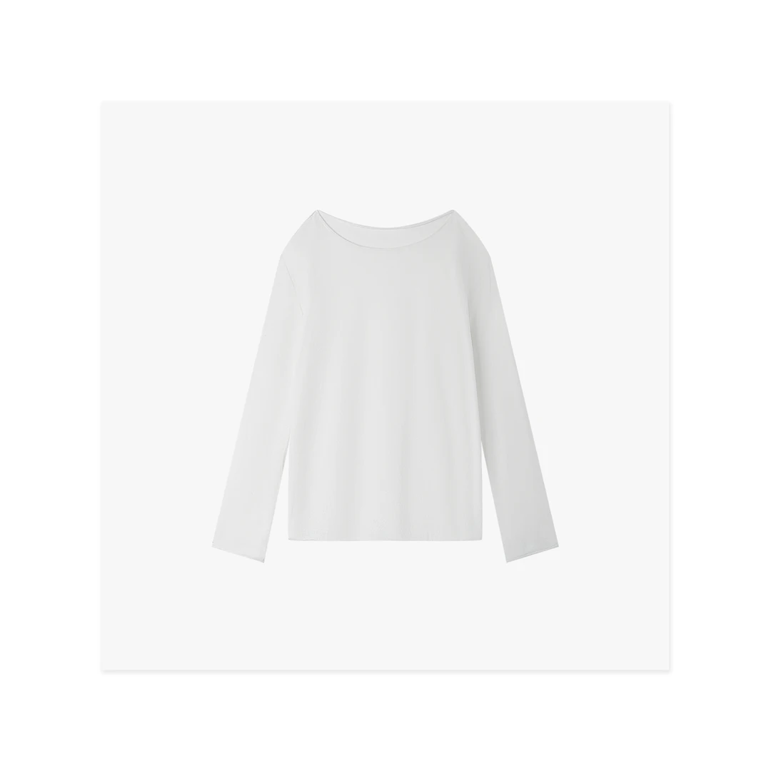 【浮云卷】2025夏季新款极简风宽松型针织衫长袖上衣气质女2628