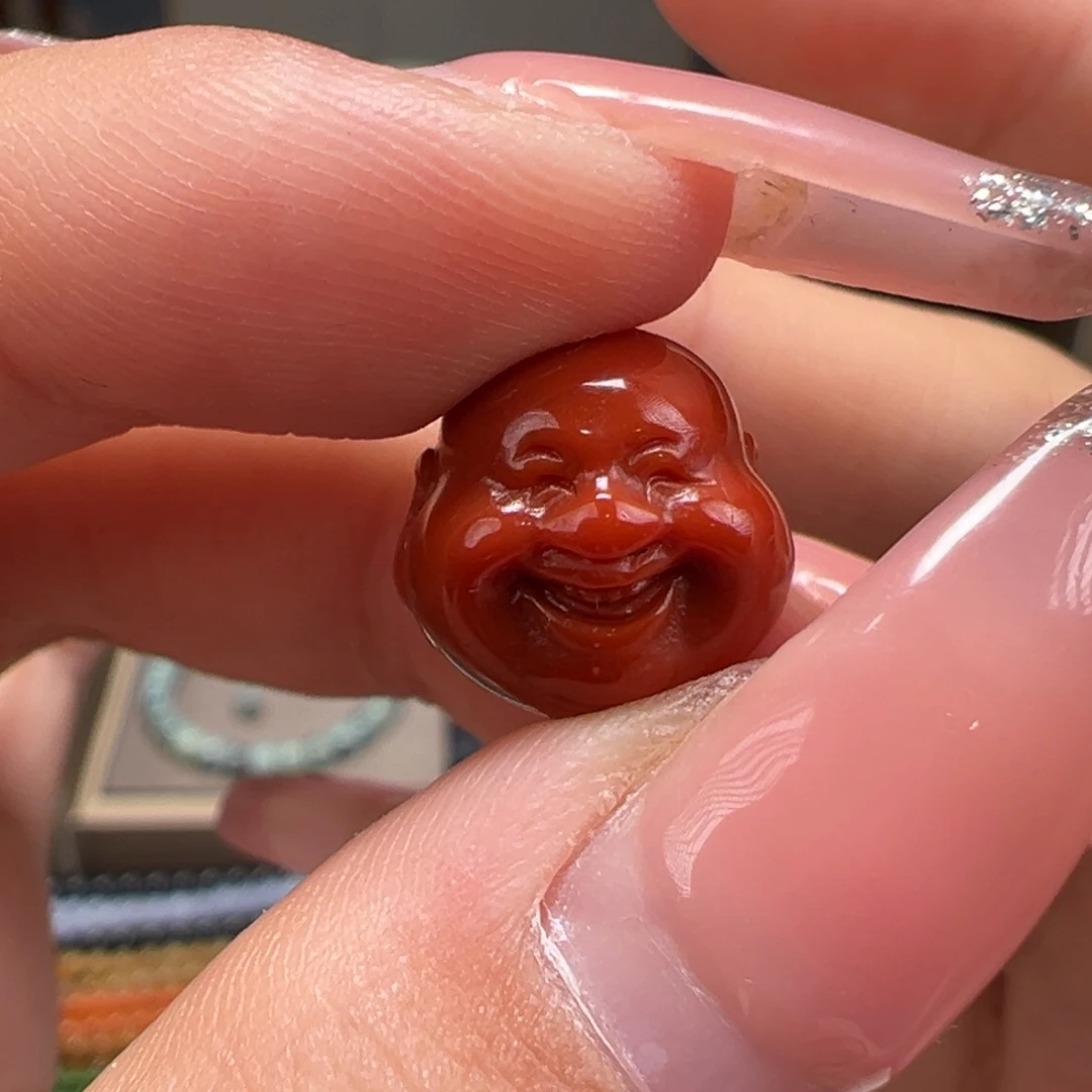 南红玛瑙配饰未镶嵌佛头13毫米