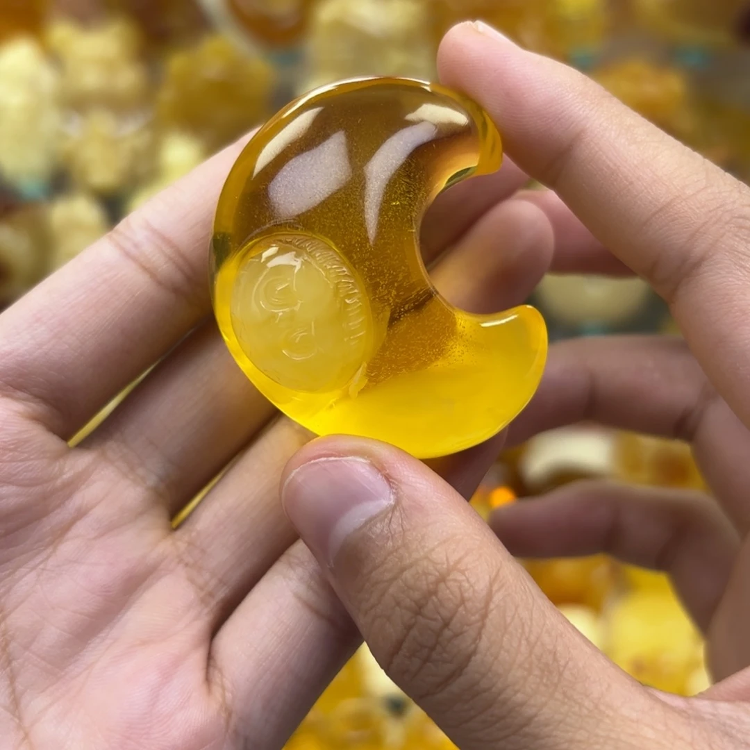 未镶嵌金珀裸石金珀吊坠打孔不退不换