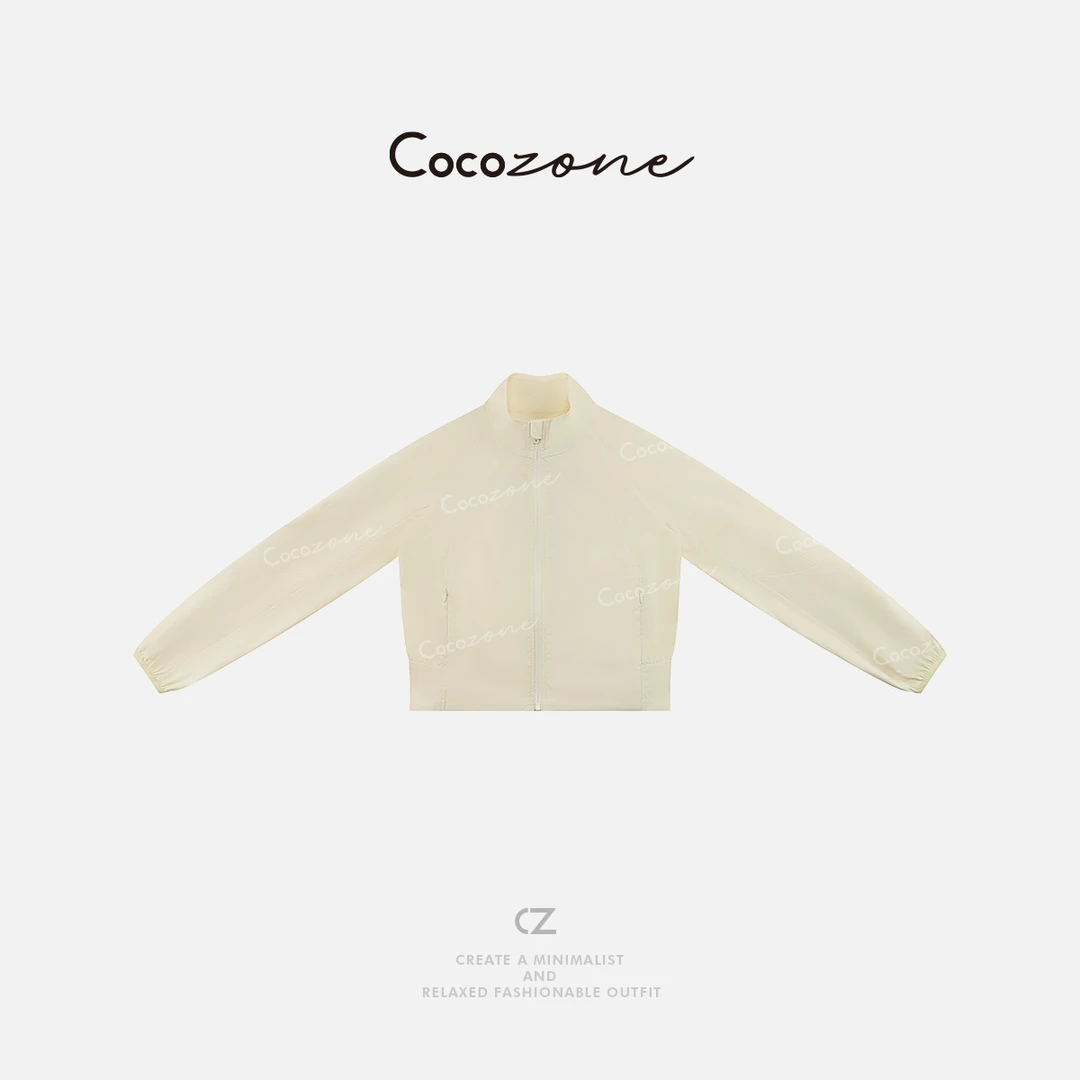 COCO ZONE 刘一一 新款薄款纯色显瘦立领拉链外套CD2A0262