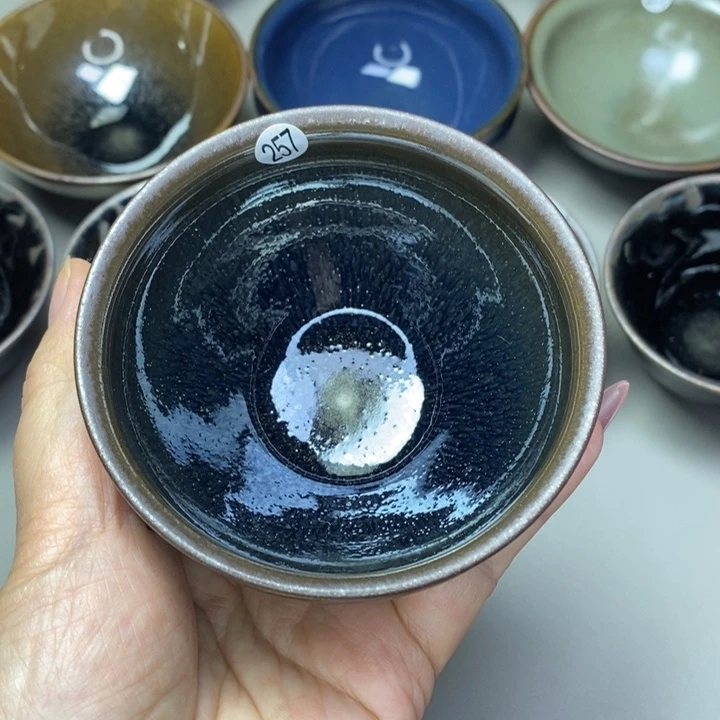 茶盏叫**哥建窑建盏磨底柴烧主人杯微瑕