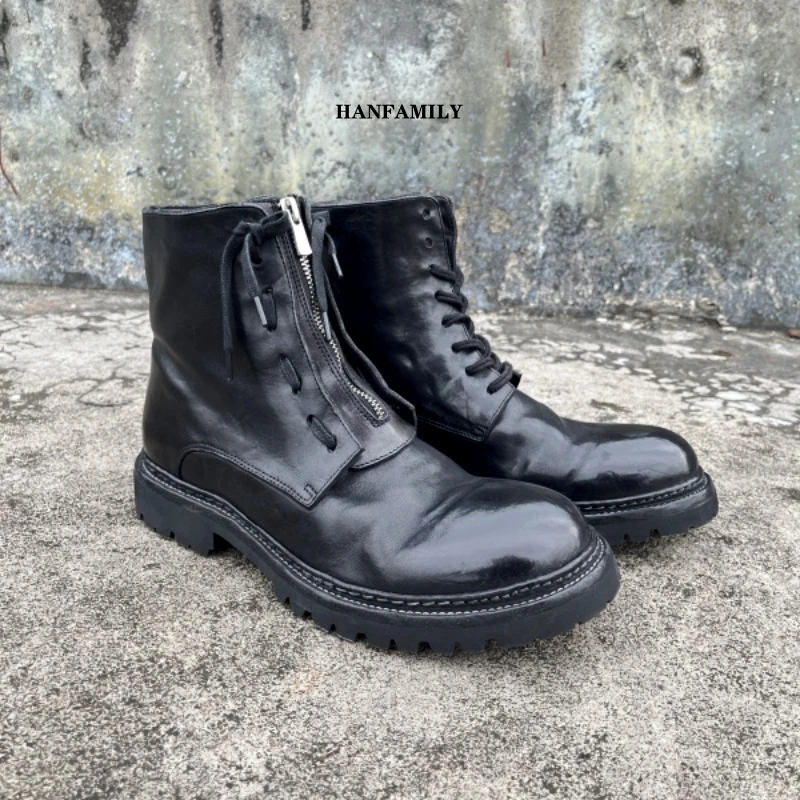 HAN FAMILY/大汉之家HANFAMILY/大汉之家系带中帮马丁靴切尔西