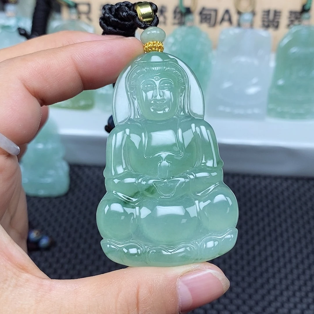 小***麻翡翠未镶嵌颈饰翡翠