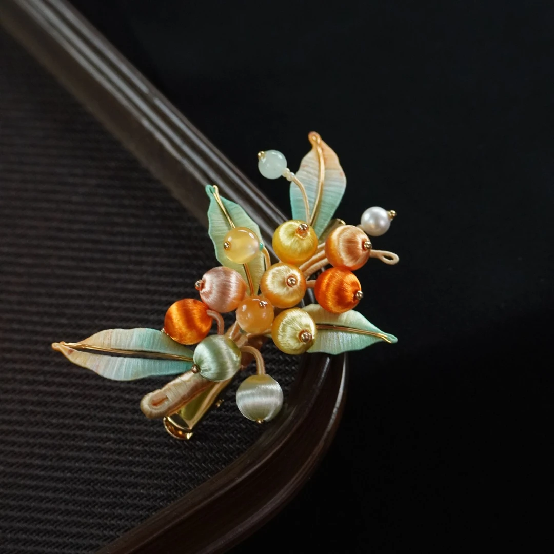 浆果 发夹 非遗缠花纯手工非遗饰品簪花日常服装配饰发饰