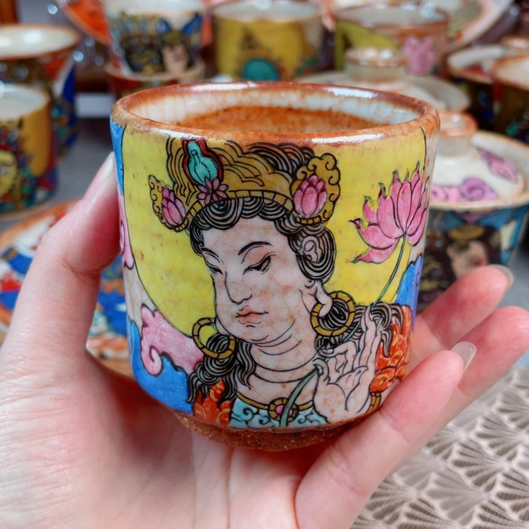 手绘大势至菩萨杯子