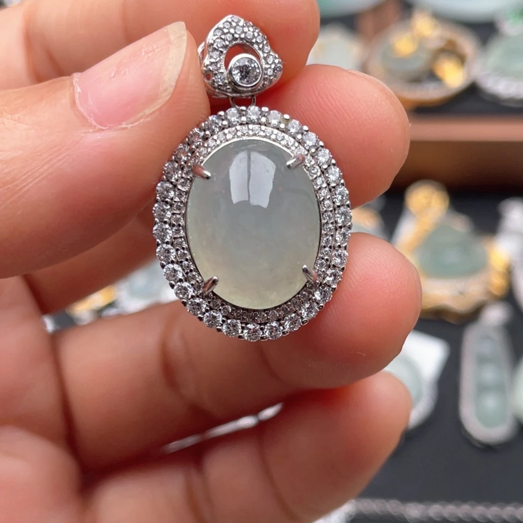 翡翠银S925镶嵌戒指