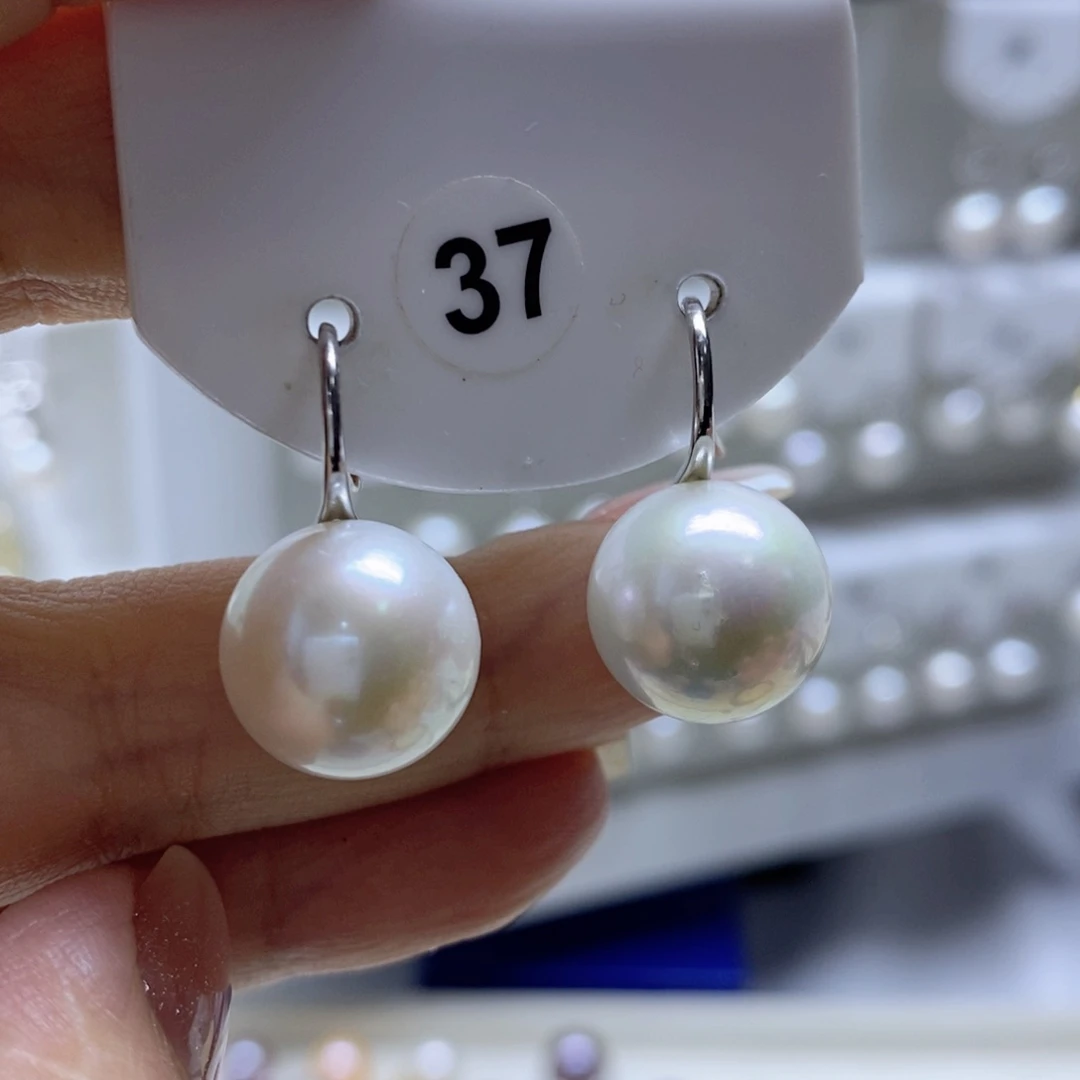 淡水珍珠耳饰银S925镶嵌