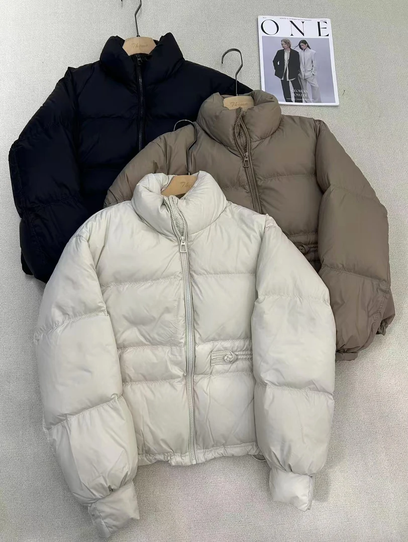 2009-3682 短款韩版宽松立领一个口袋盘口中式国风羽绒服外套