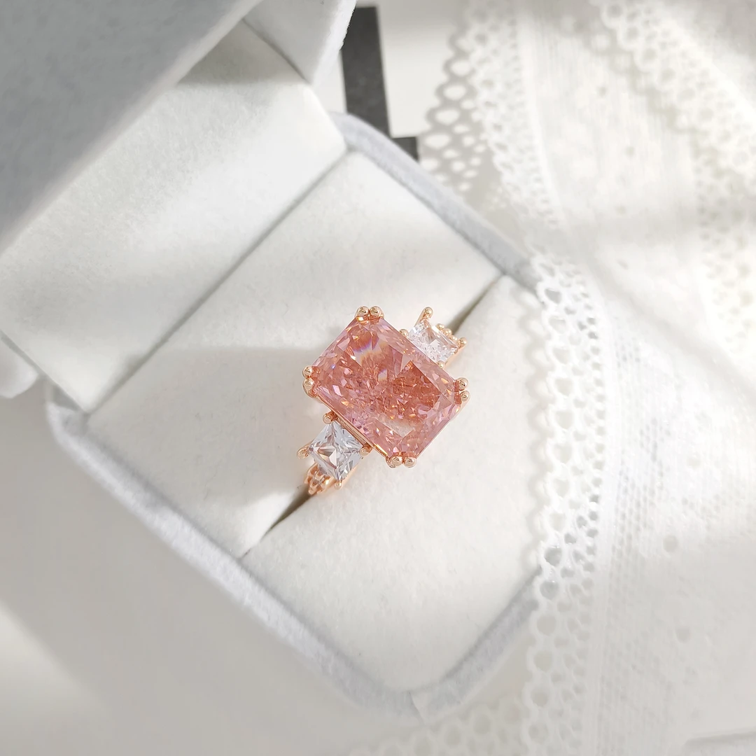 铜合金合成锆石戒指 XS-52123 戒指小众欧美精致大方轻奢