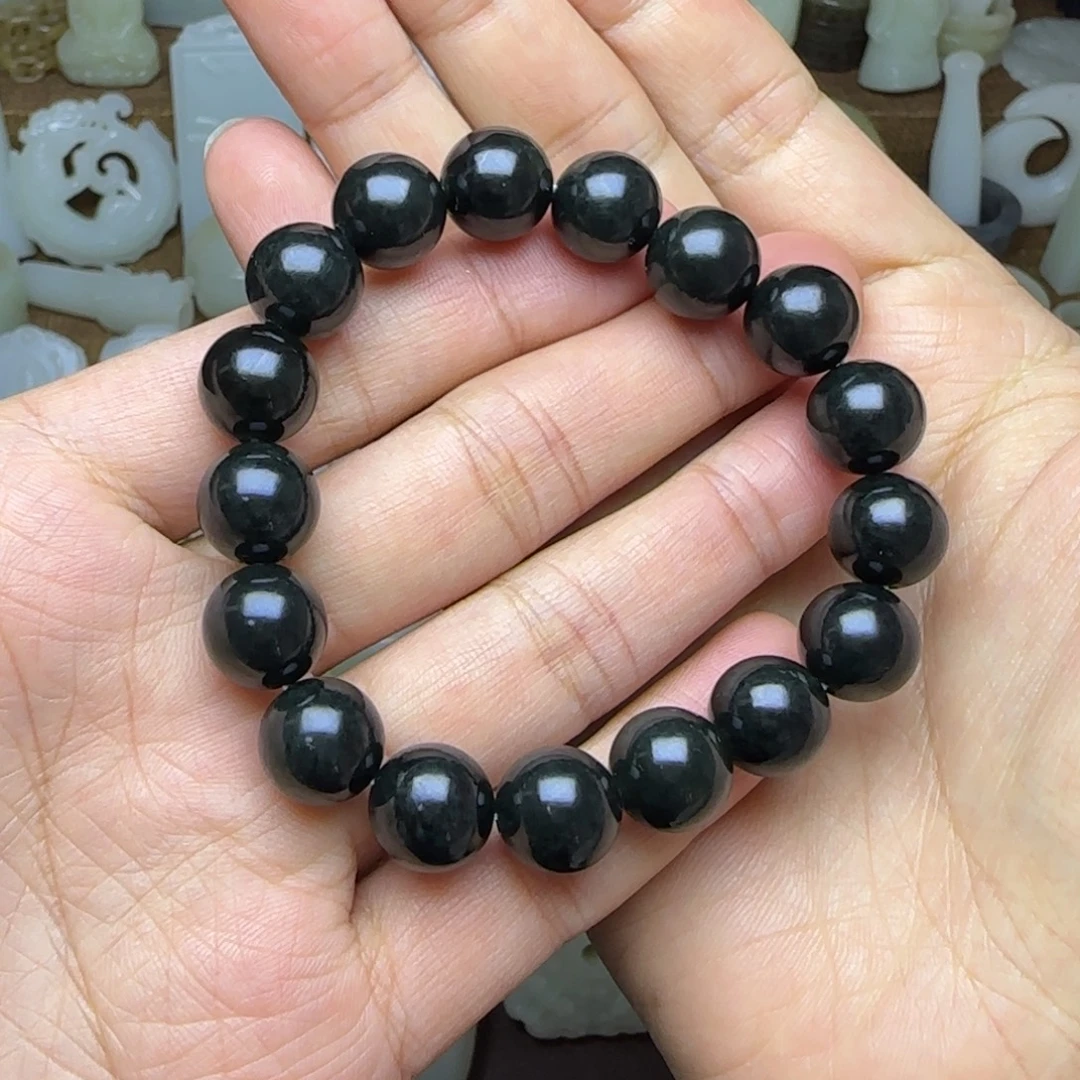 和田玉未镶嵌挂件黑青卡12