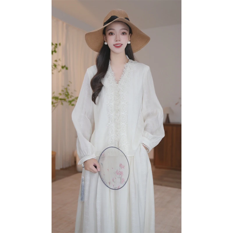 【琳琳甄选】Tomorrow Rose25套装外穿衬衣+裙子2592203米杏色