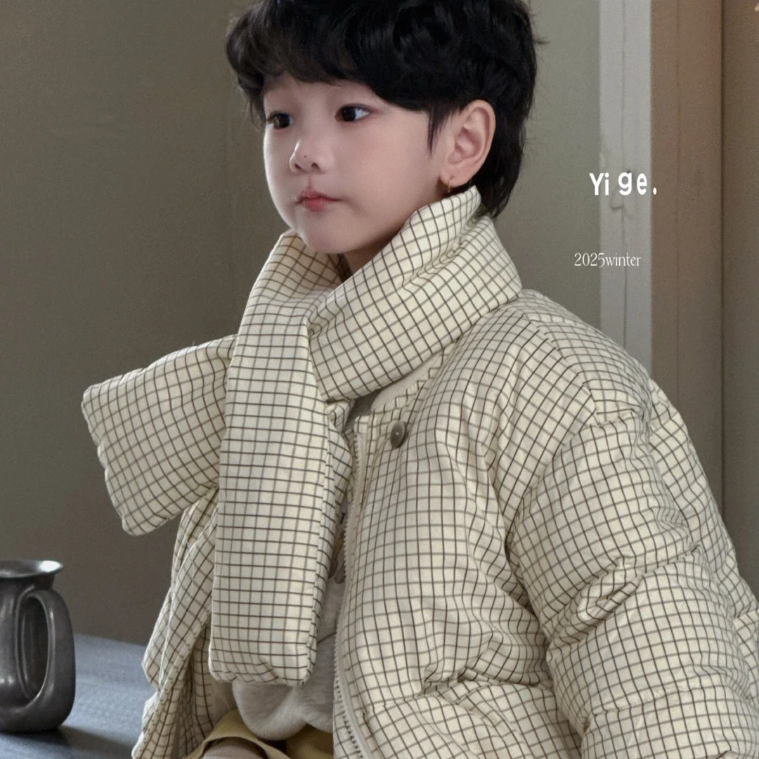 【以】格子围巾羽绒外套 2561