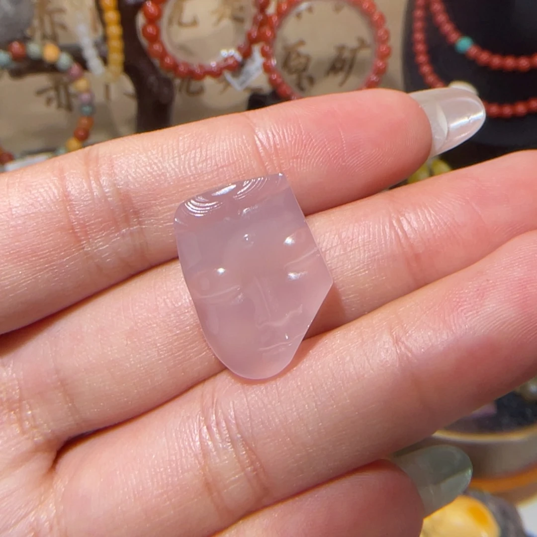 玛瑙/玉髓中洞子粉冰佛瞰21.5x15.7x5.5未镶嵌