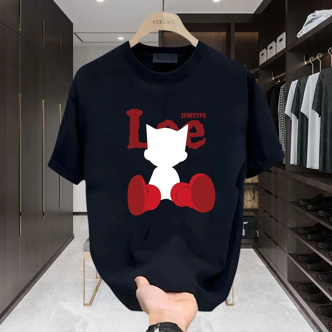 美式痞帅重磅纯棉短袖T恤青年男女款夏季ins潮牌男士圆领百搭上衣