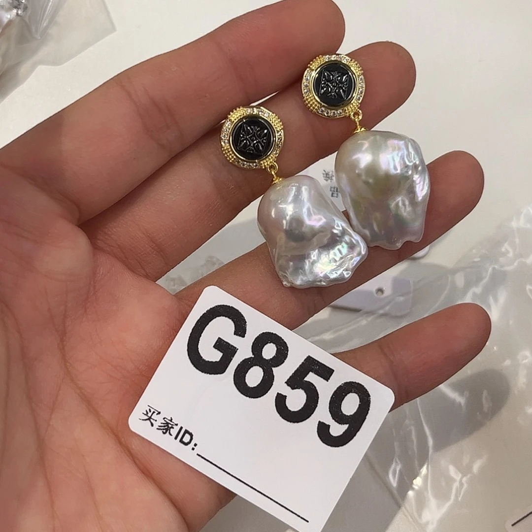 合金耳饰淡水珍珠