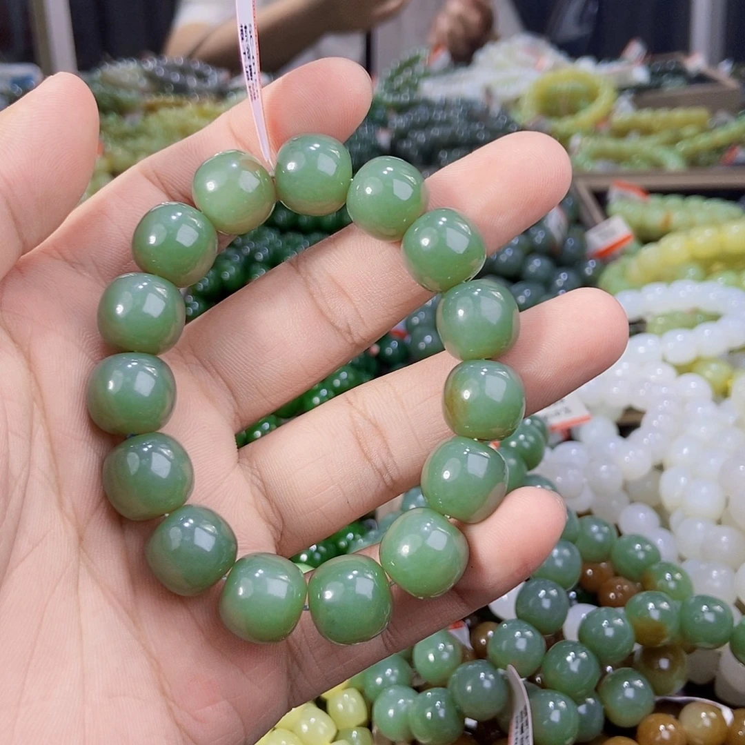 未镶嵌手串和田玉纯天然卡14新疆且末料且末蓝多样性发一