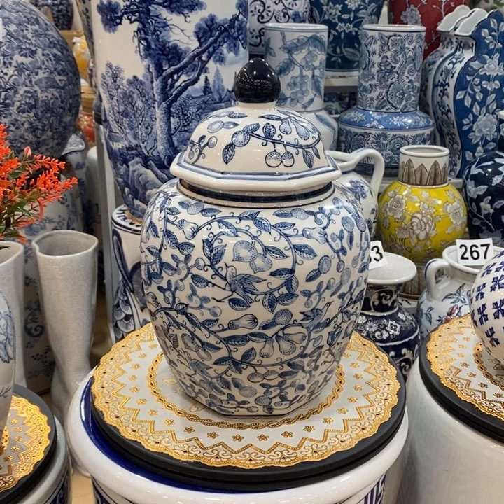 【闪购商品】摆件陶瓷八角将军罐摆件