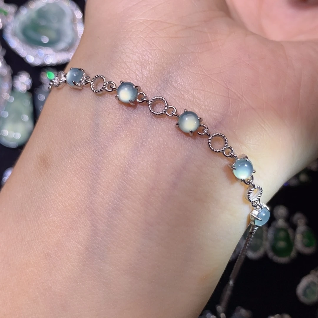 翡翠银S925镶嵌颈饰天然