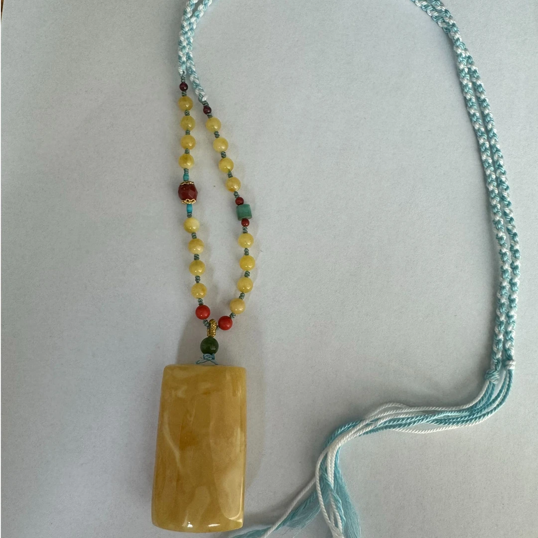 【鸿莱】白花蜜糖蜜蜡方牌29