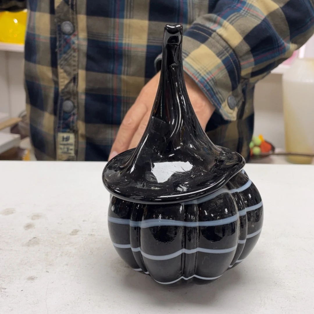 【闪购商品】琉璃手工艺术瓶果盘摆件。南瓜