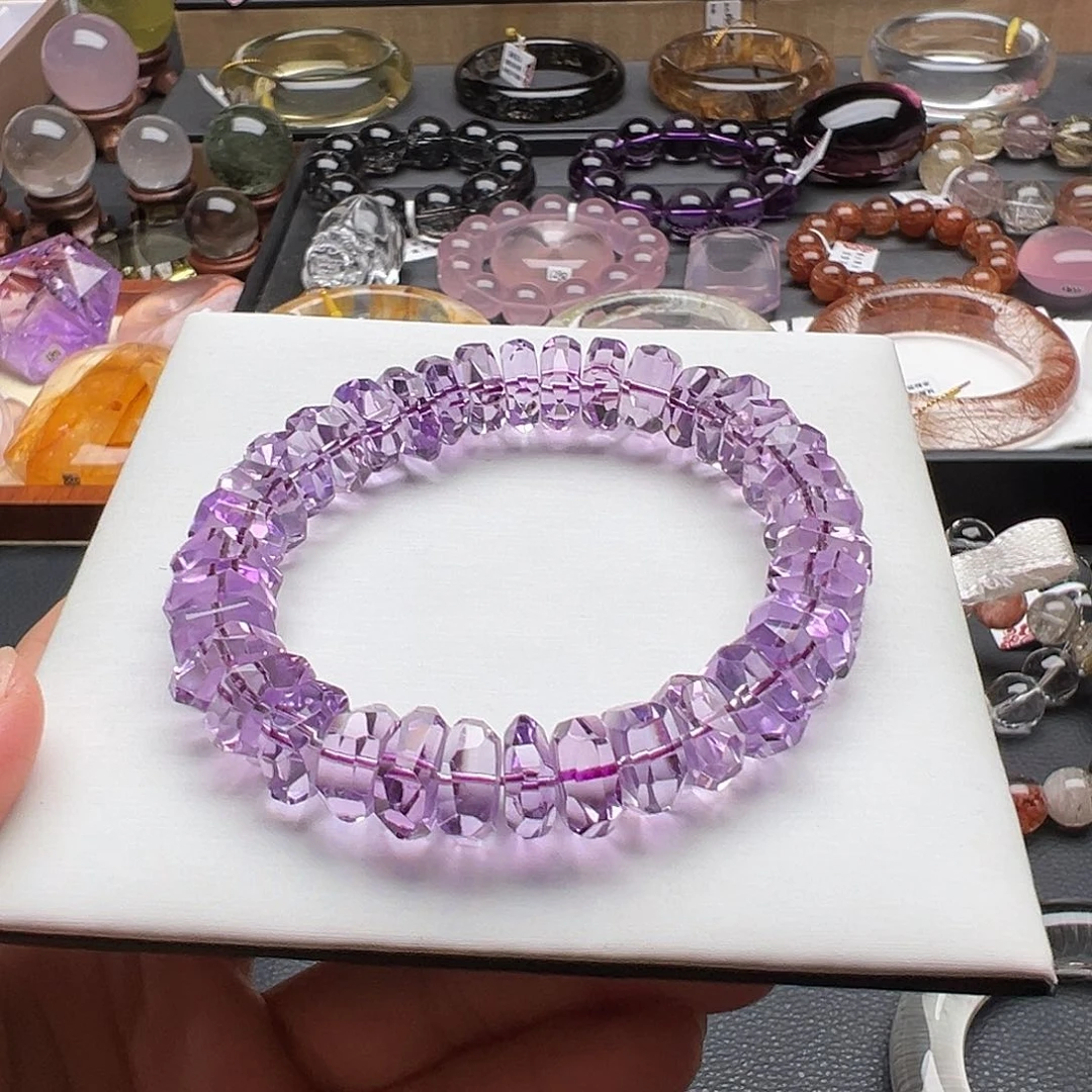 水晶手串未镶嵌说****.天然薰衣草紫水手串