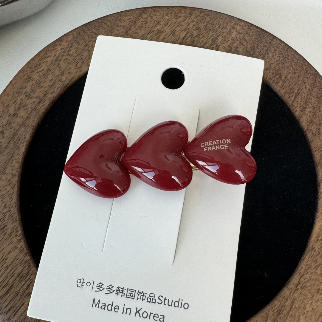 韩系cf家醋酸晕染爱心边夹