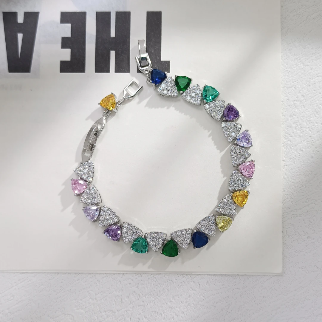 铜合金合成锆石手链 WKDMX-002937【暻韵扇角】手链百搭时尚精致