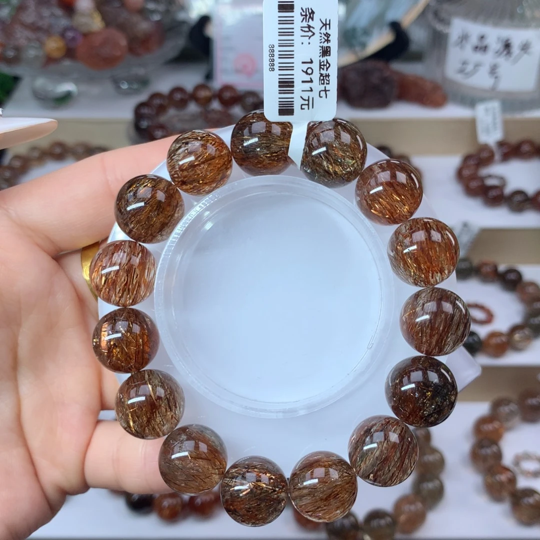 水晶未镶嵌手串黑金超七多样性发其一