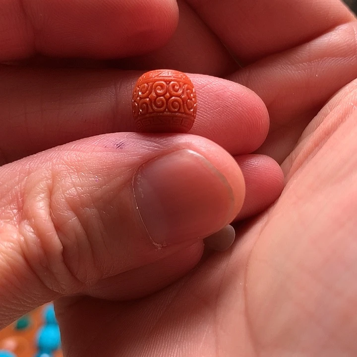 琉璃颈饰红色9mm回纹