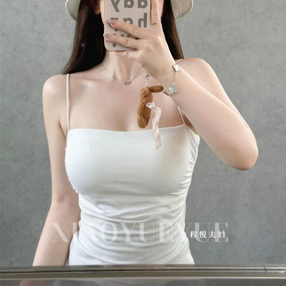 程悦【云朵舒适感】A-01733打底吊带美背内搭修身白色小胸内衣