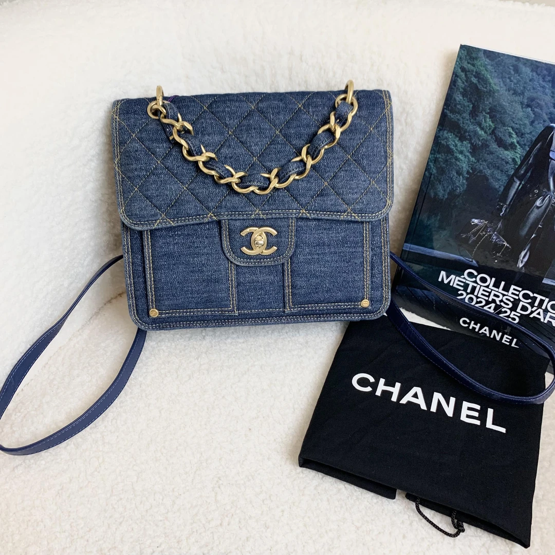 99新 Chanel/香奈儿 壹臻/23S丹宁邮差双肩包23277142