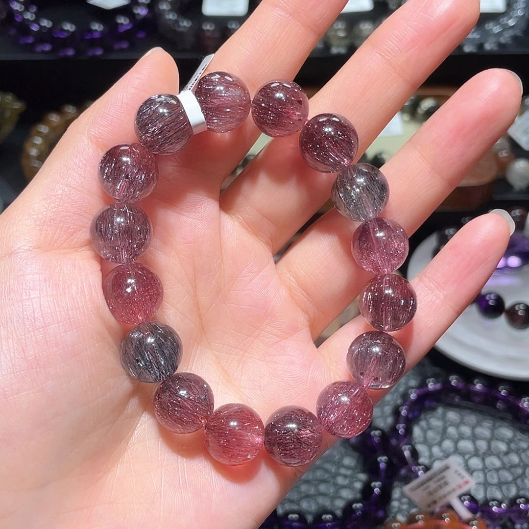 水晶手链未镶嵌超七手链，晶体通透