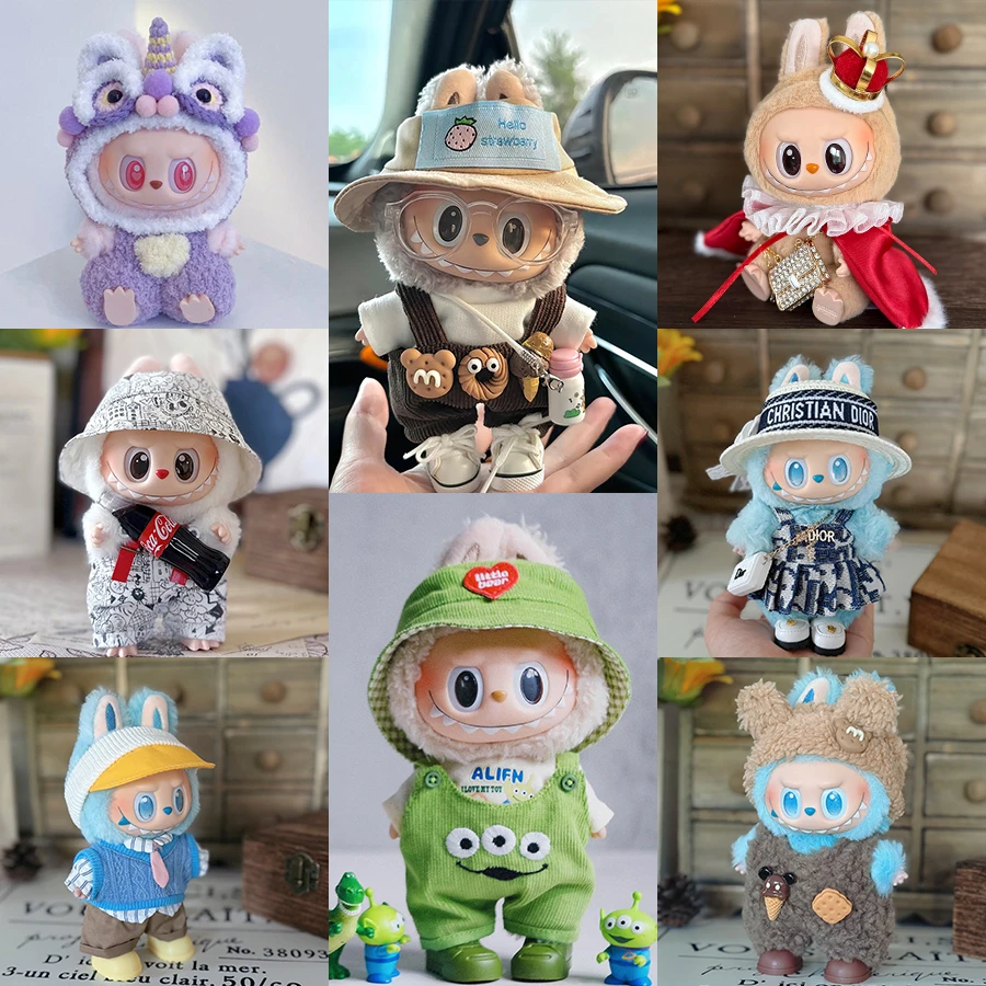 LZJV仅前方衣服高能3.0娃衣17cm挂件马卡龙拉布布衣服三代labubu