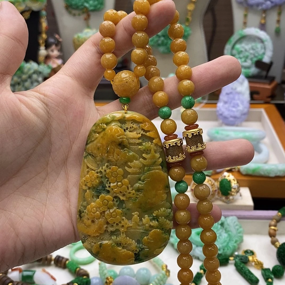 颈饰未镶嵌翡翠项链