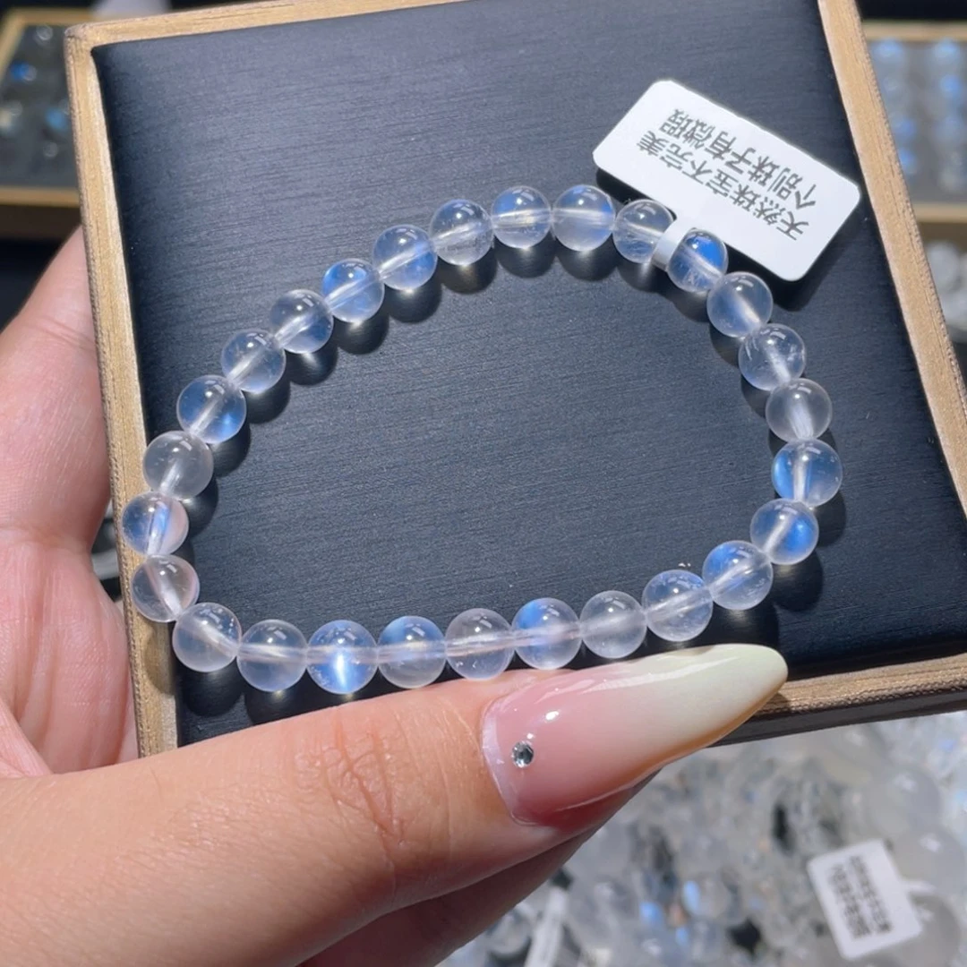 未镶嵌长石手链蓝月光手链7mm