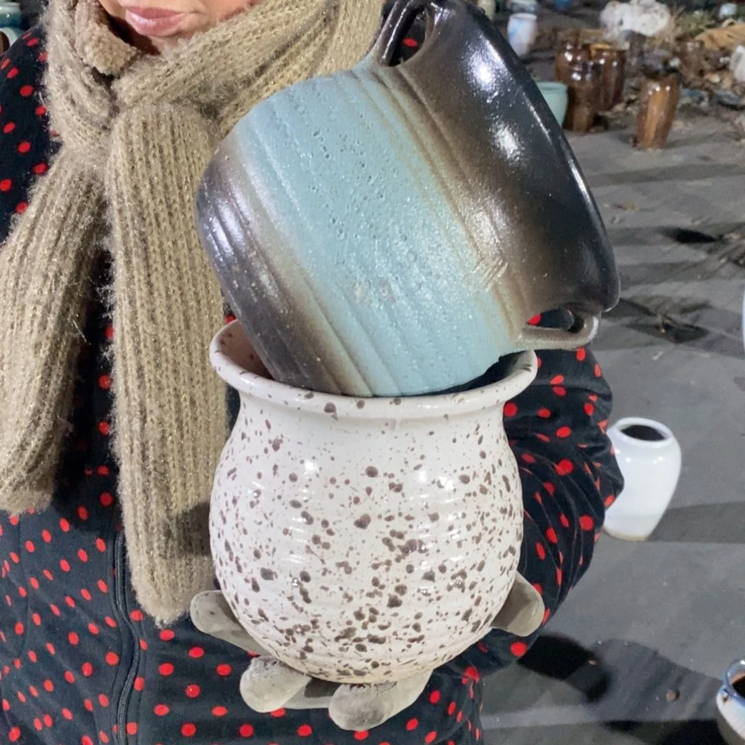 红陶口15高13瑕疵～