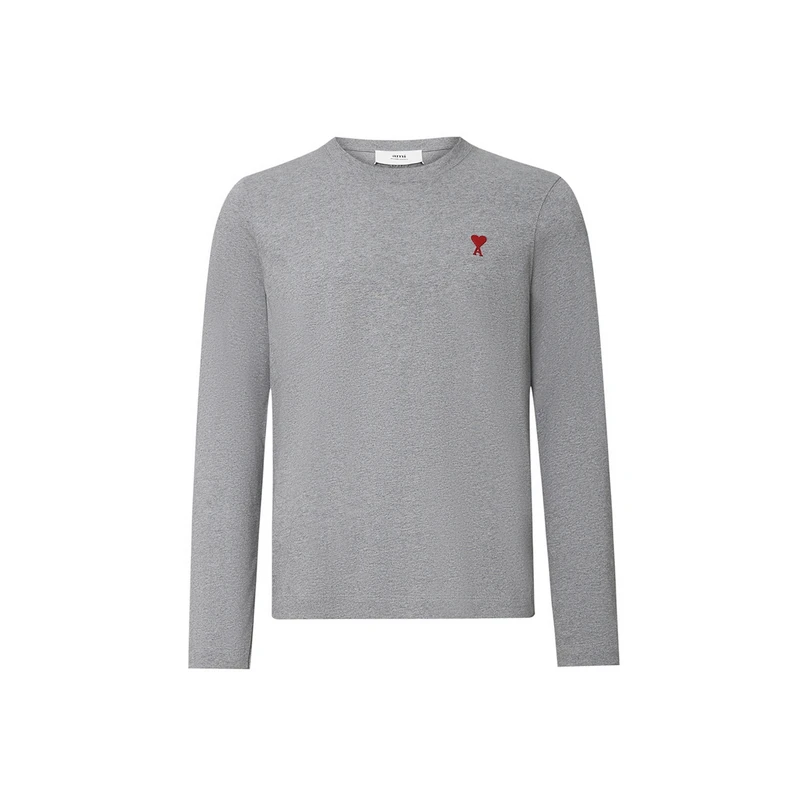 AMIPARIS 早春男女同款经典爱心刺绣圆领休闲长袖T恤 UTS205726