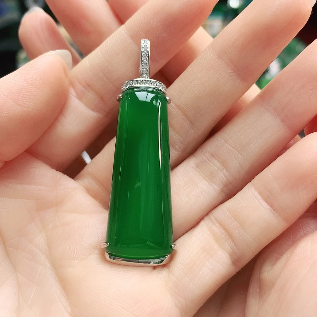 玛瑙/玉髓吊坠银S925镶嵌