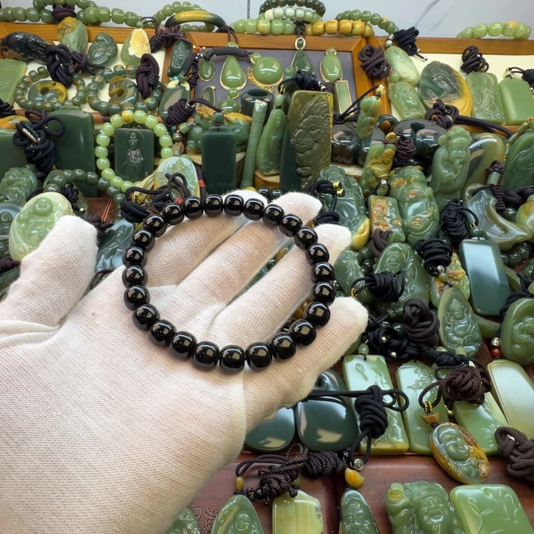 清***风岫岩老玉（透闪石质玉）未镶嵌手链