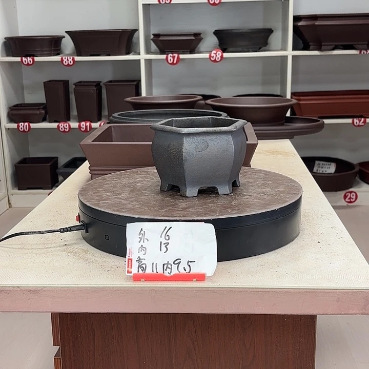 紫砂花盆小小六方